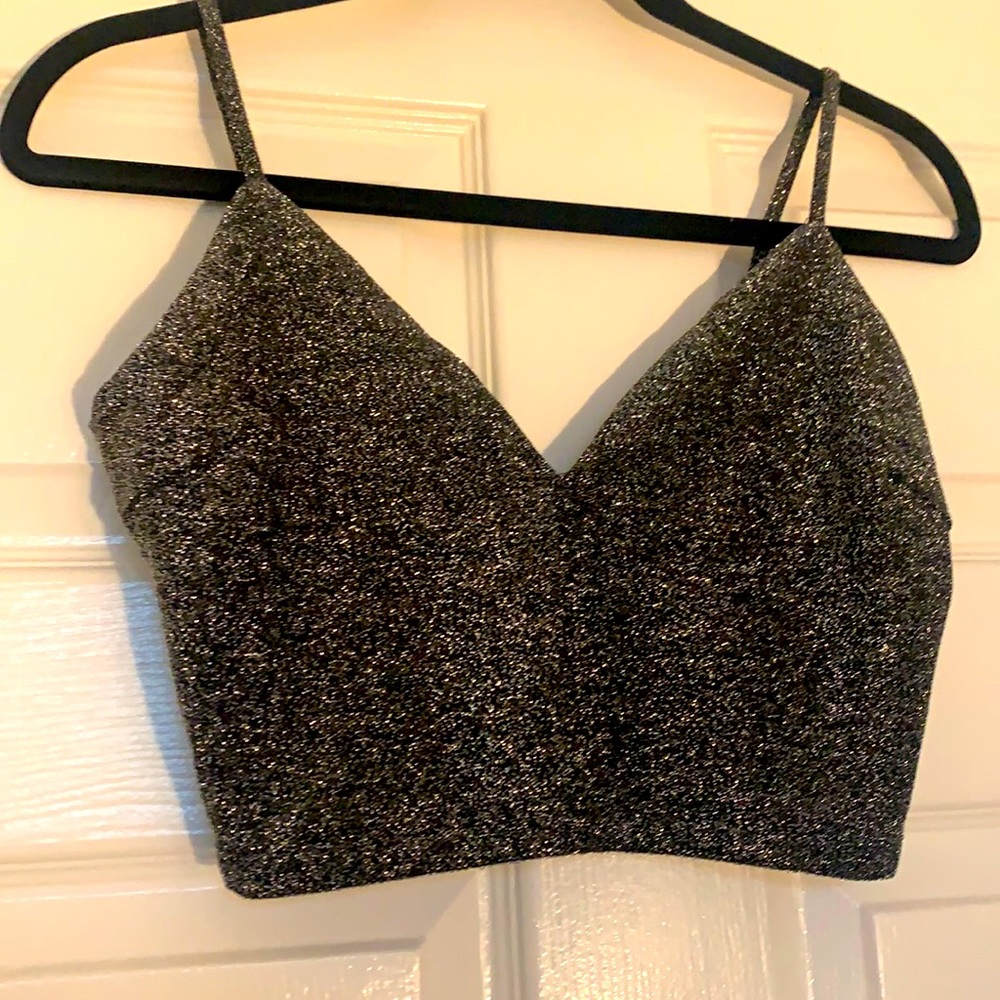 Sparkly silver crop
